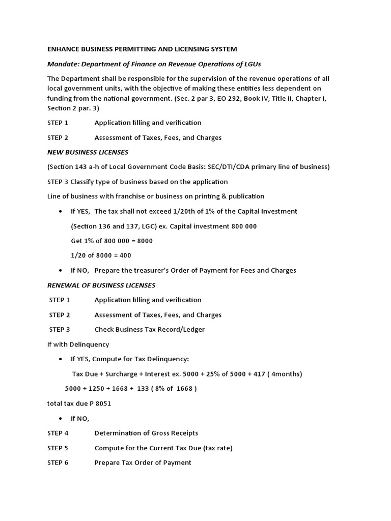 Business permitting and licensing system pdf taxes value added tax