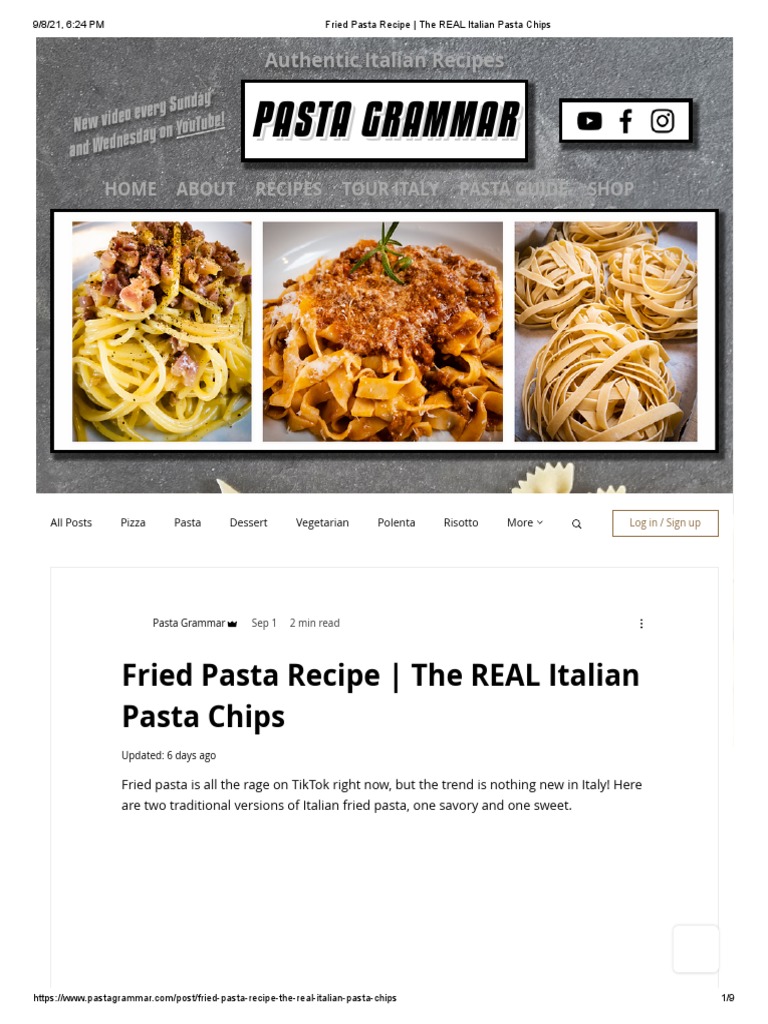 Fried Pasta Recipe The REAL Italian Pasta Chips PDF Dough Pasta