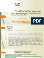 Materi PENGAWASAN Sub Tahapan Verifikasi Faktual Syarat Dukungan Dan