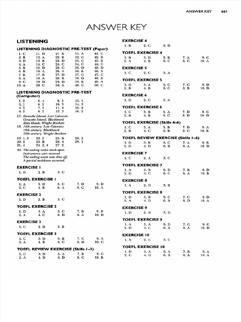 Dokumen tips answer key listening toefl longman pdf