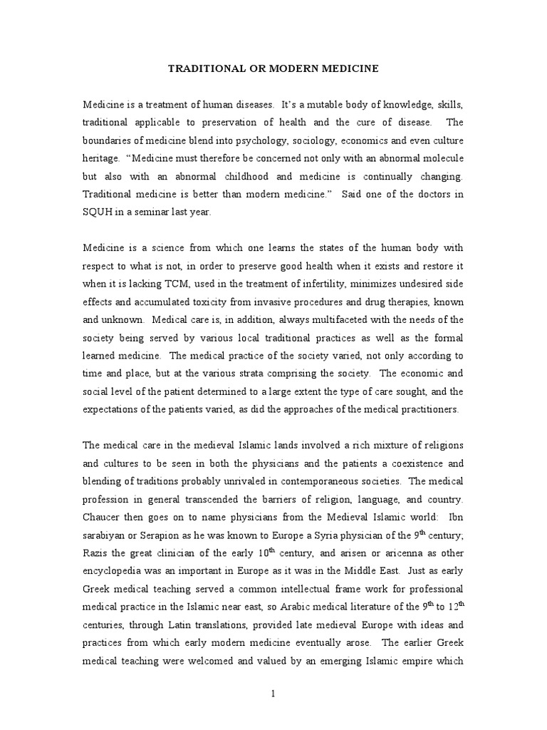 Traditional or Modern Medicine PDF Medicine Physician