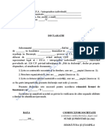Model Declaratie STA Contracte Organigrama Dotare