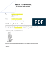 Letter To Inform GROUP TRANSFER Sample