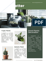 Interior Plants Dark Green Simple Newsletter Template
