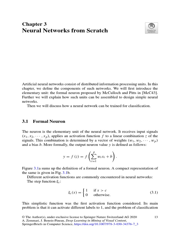 Neural Networks From Scratch: 3.1 Formal Neuron | PDF | Artificial ...