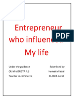 Entrepreneur Who Influenced MY LIFE