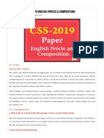 CSS 2019 Solved Paper English (Précis & Composition) - Jahangir's World Times
