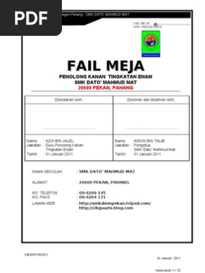Fail Meja Gpk Tingkatan 6 Pdf