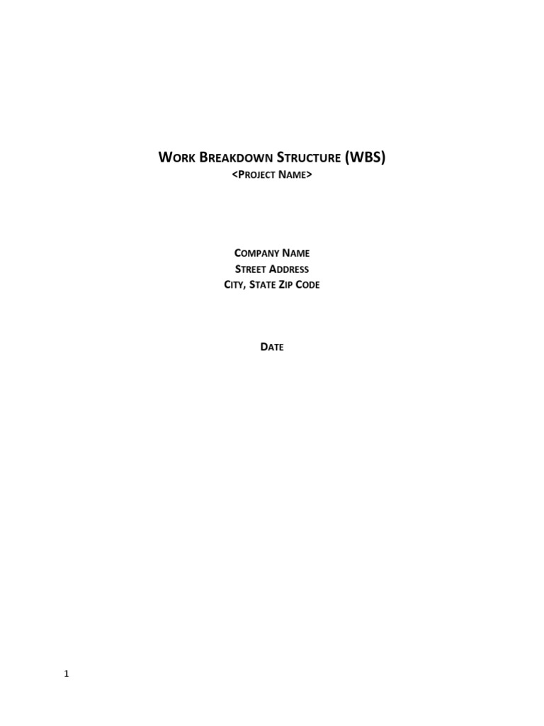 Work Breakdown Structure | PDF | Project Management | Computing