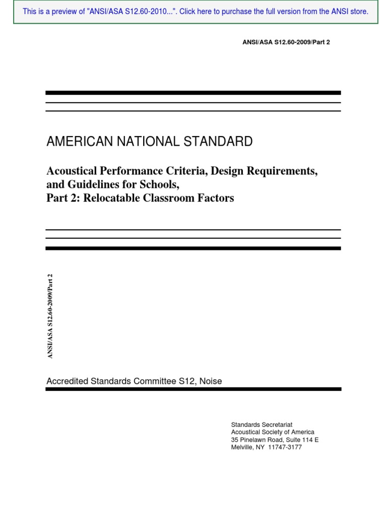 Acoustical Performance Criteria, Design Requirements, and Guidelines ...