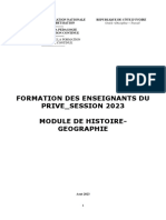 Hist Géo_Modules de Formation Des Enseignants Du Privé 2023