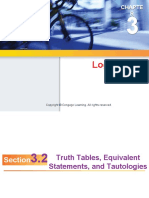 Section 3.2 Truth Tables Equivalent Statements and Tautologies