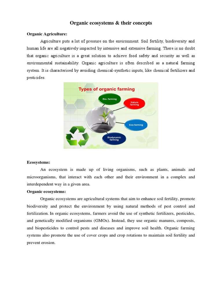 Concepts of Organic Ecosystems Explained | PDF | Organic Farming ...