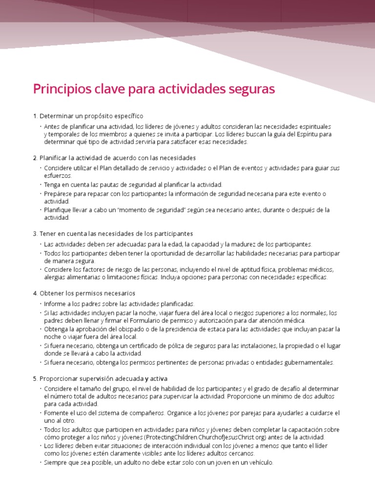 Nine Key Principles For Safe Activities | PDF | Reanimación ...