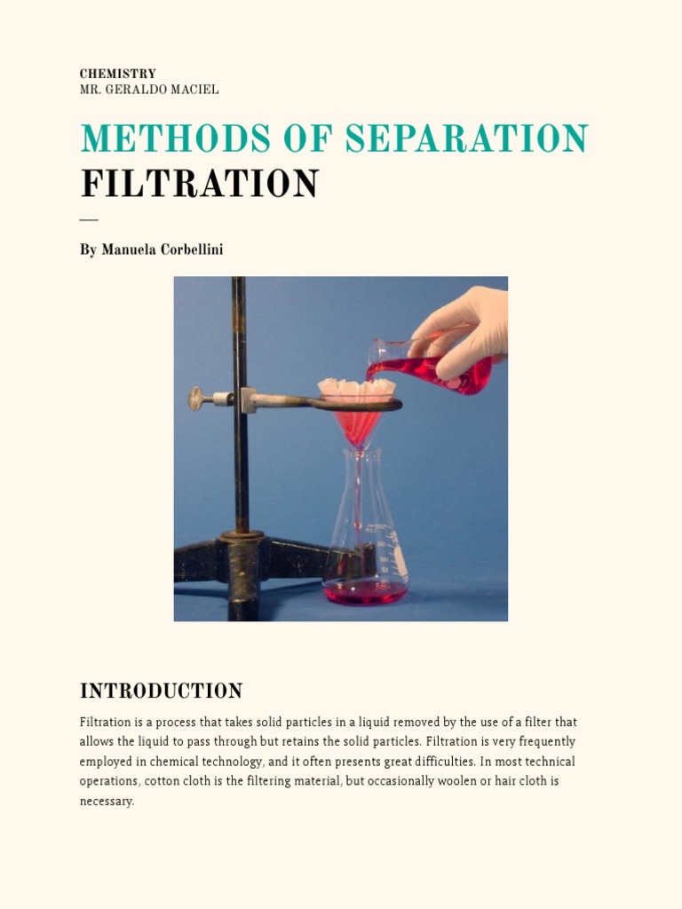 Methods of Separation Filtration PDF