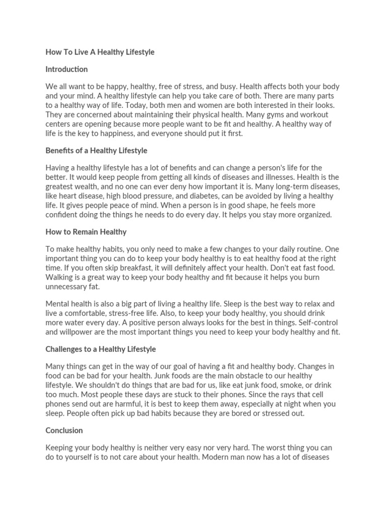 HOW TO LEAD A HEALTHY LIFE ESSAY visual data 2