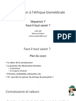 Introduction À La Bioéthique P7 - Faut-Il Tout Savoir