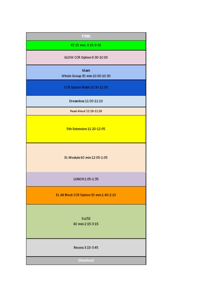 2023 2024 5th grade schedule pdf
