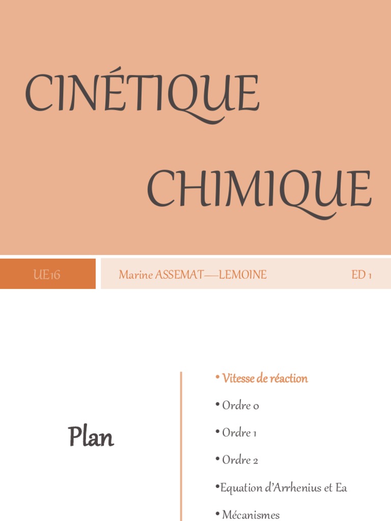 Unité constante de vitesse en chimie | PDF | Réaction d'oxydoréduction ...