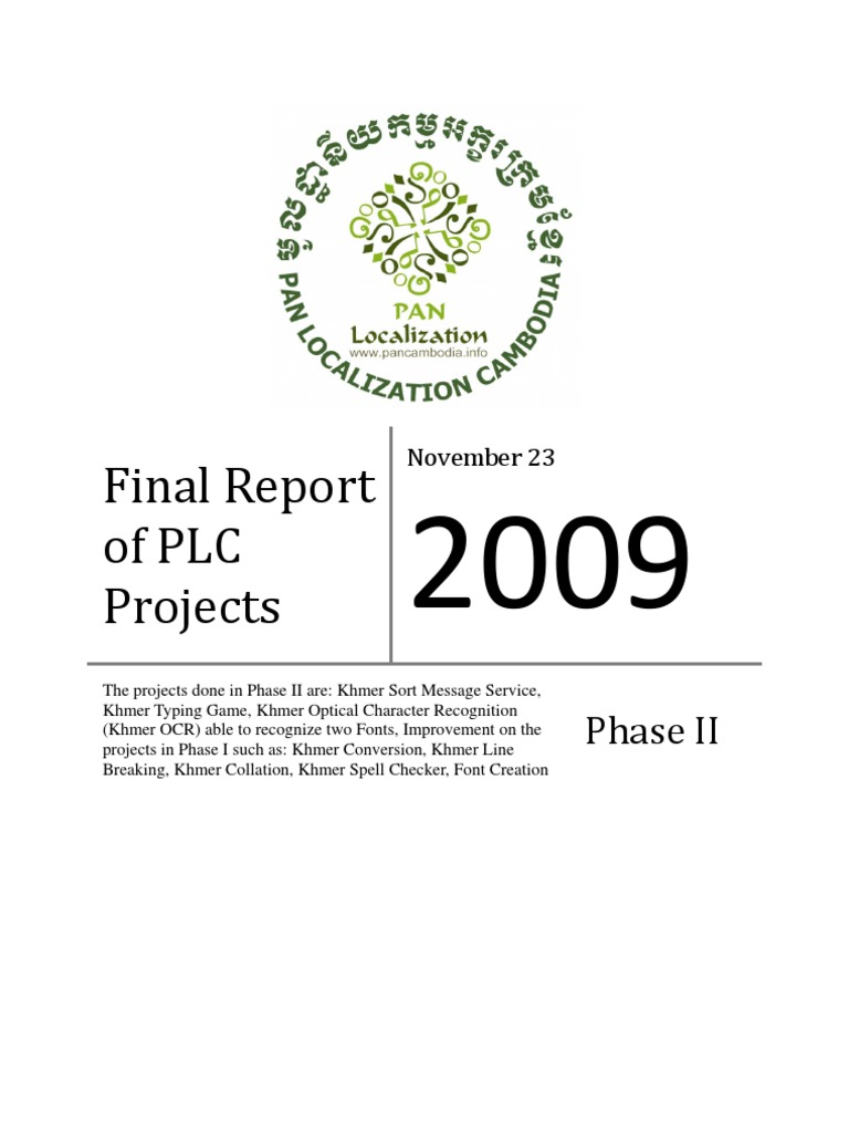 Final Report of PLC Projects: Phase II | PDF | Part Of Speech | Word