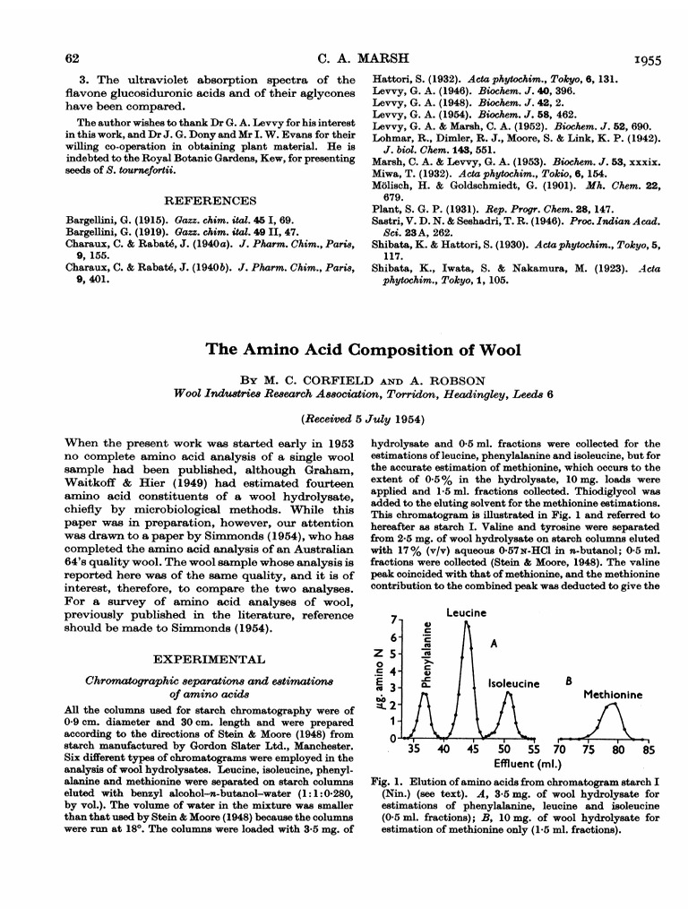 The Amino Acid Composition of Wool PDF Amino Acid Chromatography