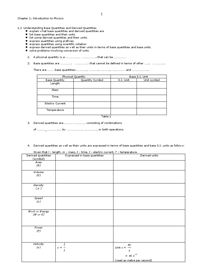 Base and Derived Quantities in Physics | PDF | Observational Error ...