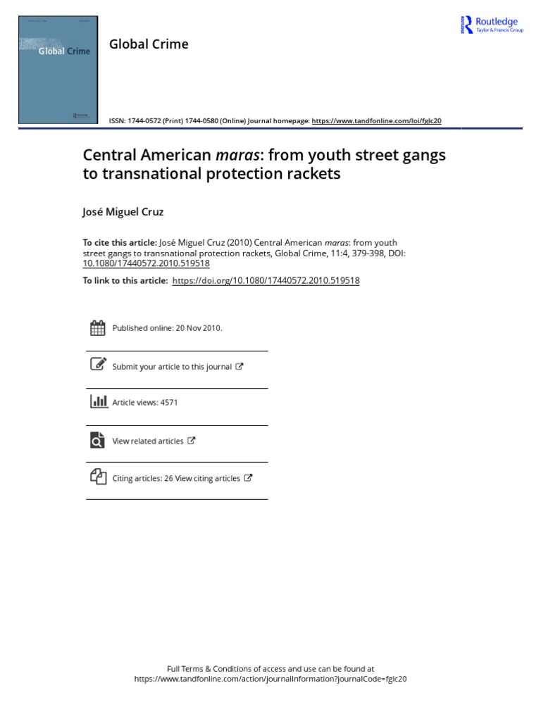 Cruz - Central American Maras From Youth Street Gangs To Transnational ...