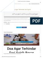 Doa Agar Terhindar Dari Syirik - RisalahMuslim