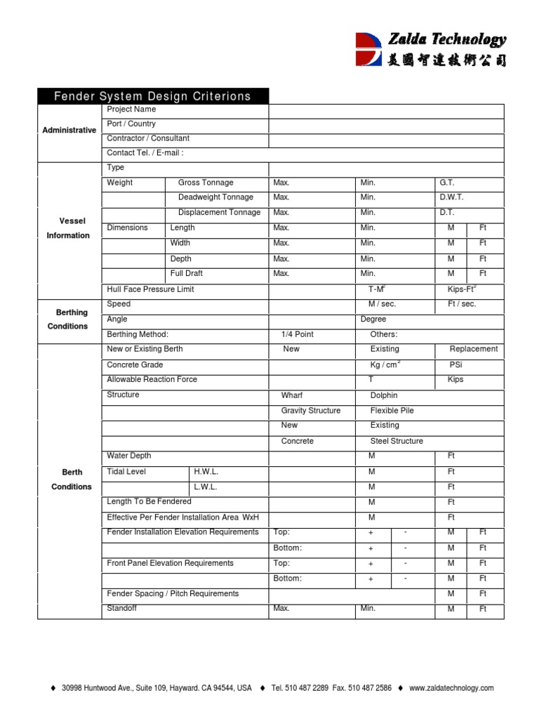 Fender System Design Criteria Guide | PDF
