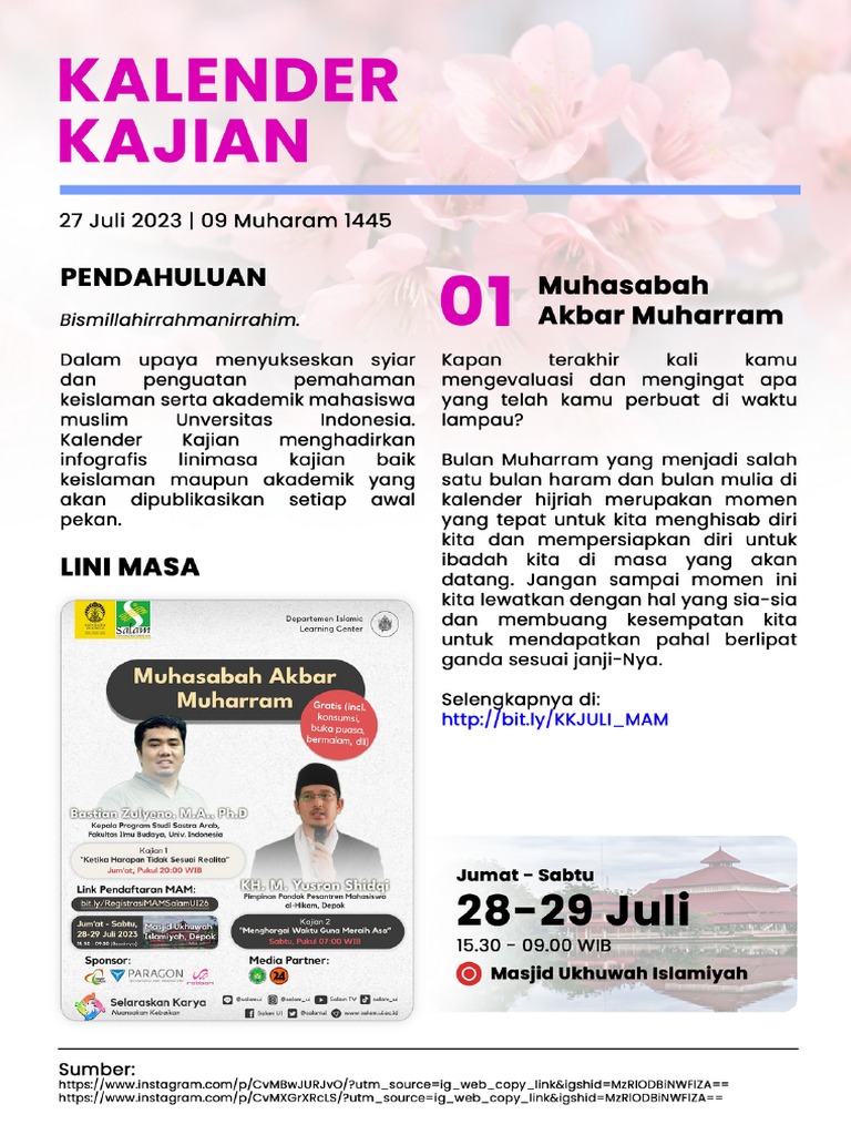 Kalender Kajian Juli | PDF
