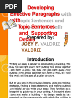 Developing Effective Paragraphs With Topic Sentences and Supporting Details