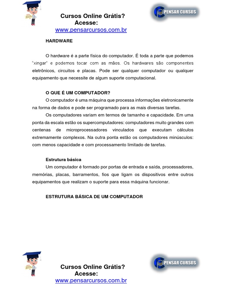 Curso Técnico de Informatica Basico | PDF | Armazenamento de dados de ...