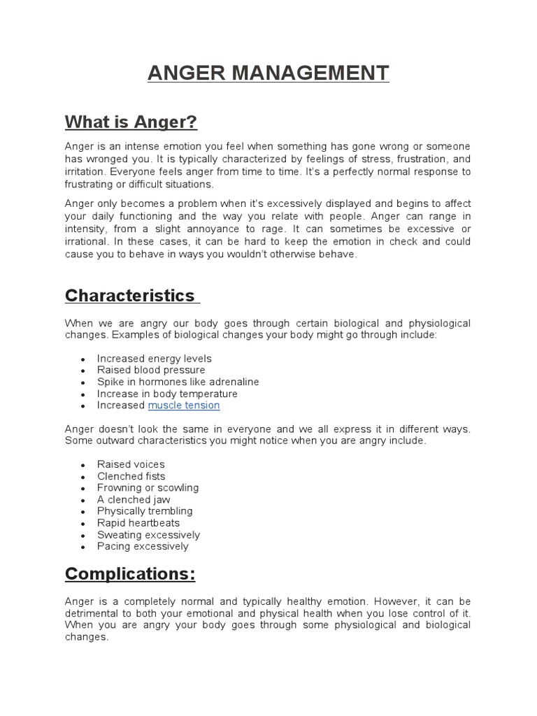 Understanding and Managing Anger | PDF | Anger | Emotions