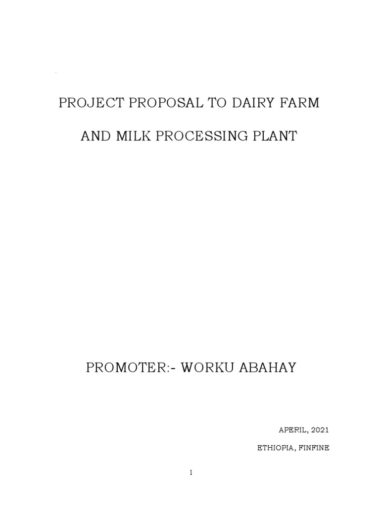Dairy Farm and Processing Plant Proposal | PDF | Milk | Dairy