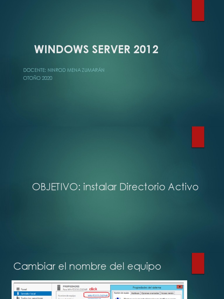 Instalación de Directorio Activo en Windows Server 2012 | PDF | Informática