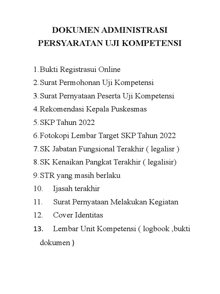 Dokumen Administrasi Ukom Pdf