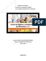 Trabajo Final Curo Del Sena Higiene y Manipulacion de Alimentos