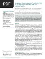 Design and Characterization of A 6 18 GHZ Gan On Sic High Power Amplifier Mmic For Electronic Warfare