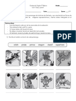 Evaluación Inglés 3° Story World