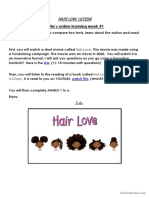Hair Love - Worksheet Around The Short Movie and The Book