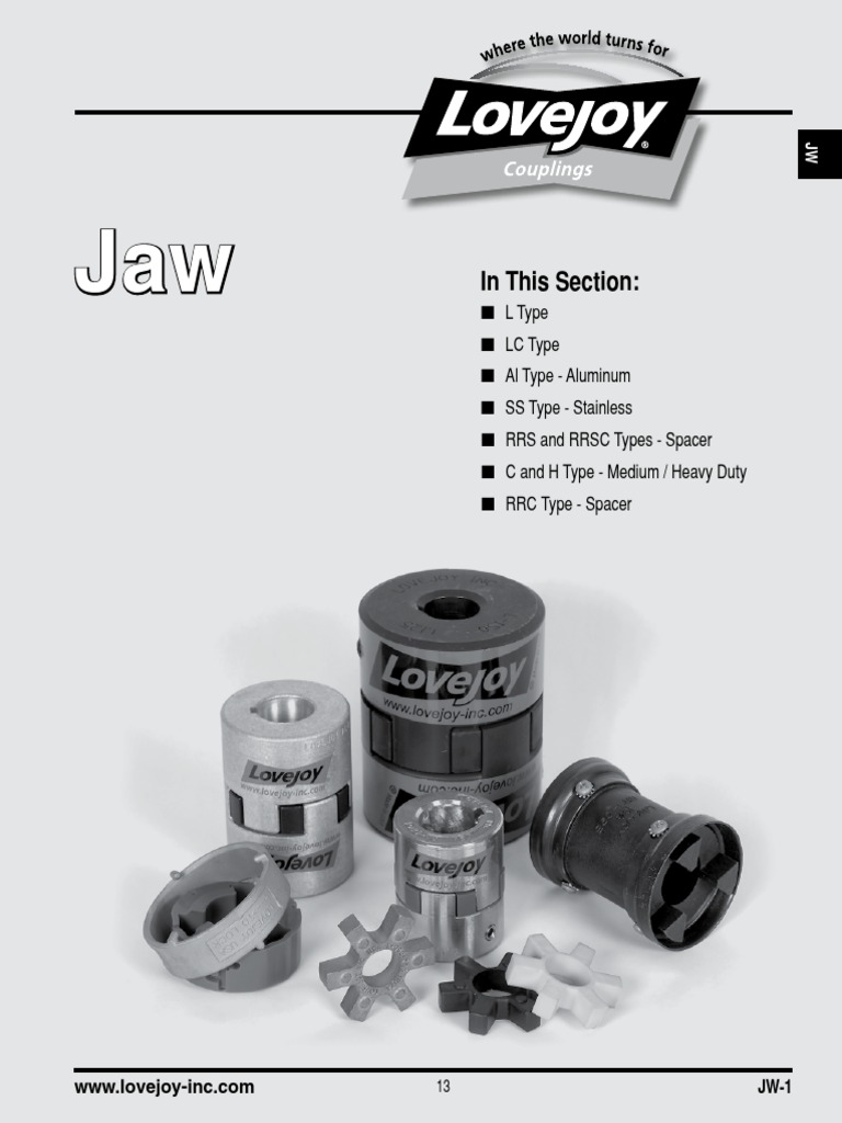 Lovejoy Couplings PDF Mechanical Engineering Materials