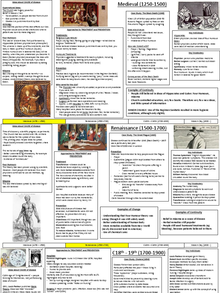 History Medicine Knowledge Organiser PDF Cancer Public Health