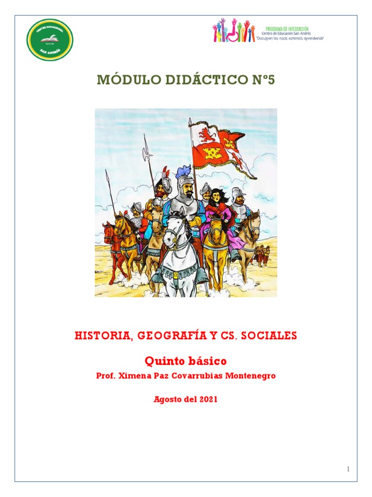 Módulo 5 Historia 5 Básico Pdf Chile América Del Sur