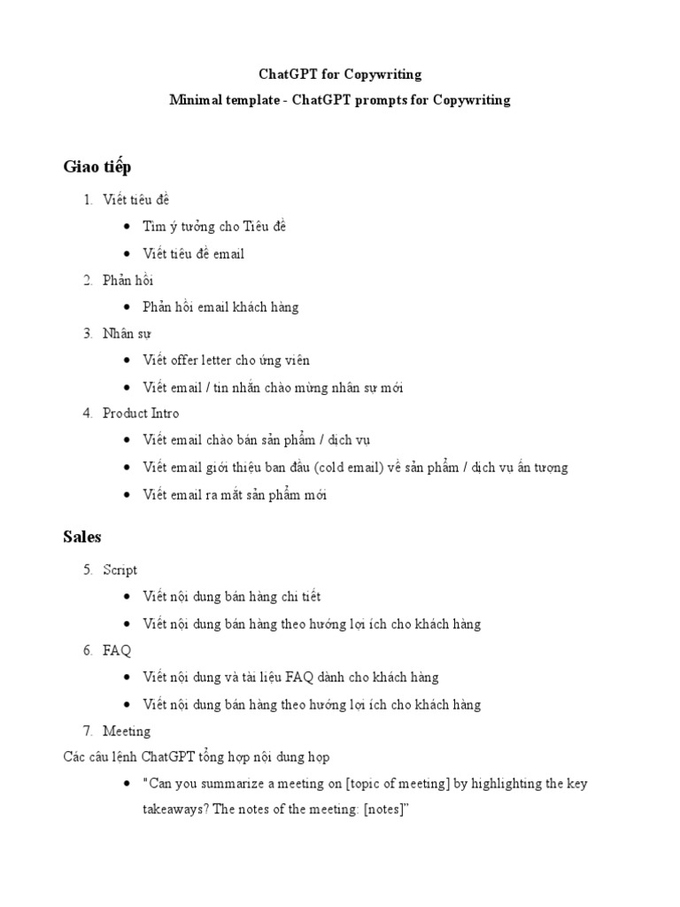 ChatGPT For Copywriting | PDF