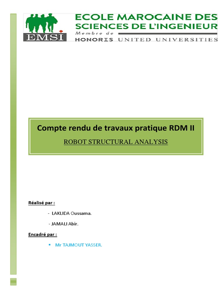 Analyse Structurelle avec Robot RDM II | PDF | Résistance des matériaux ...