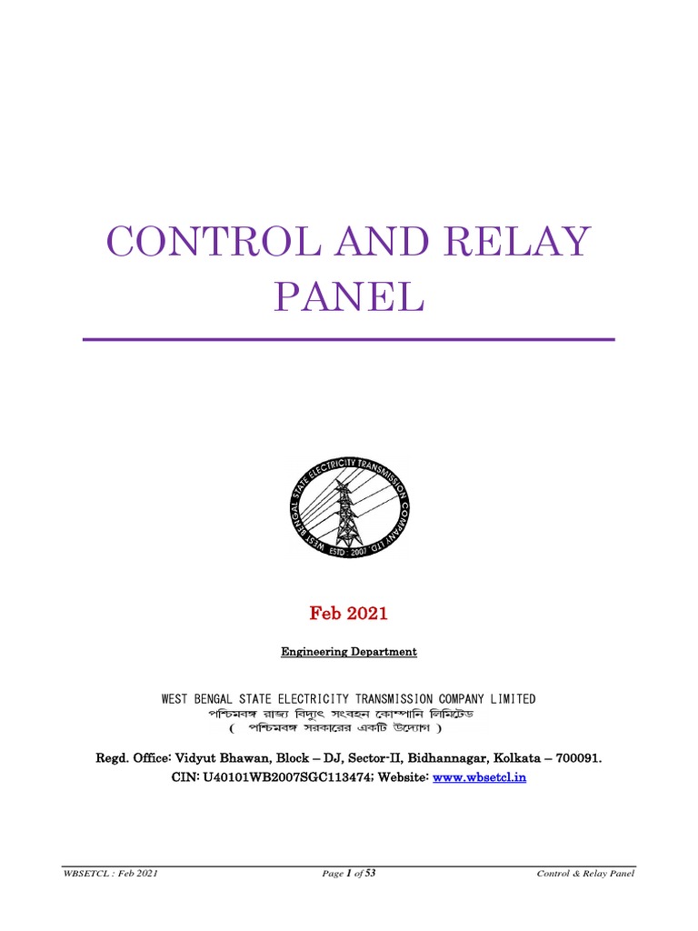 Control & Relay Panel Specs for WBSETCL | PDF | Electrical Wiring | Switch