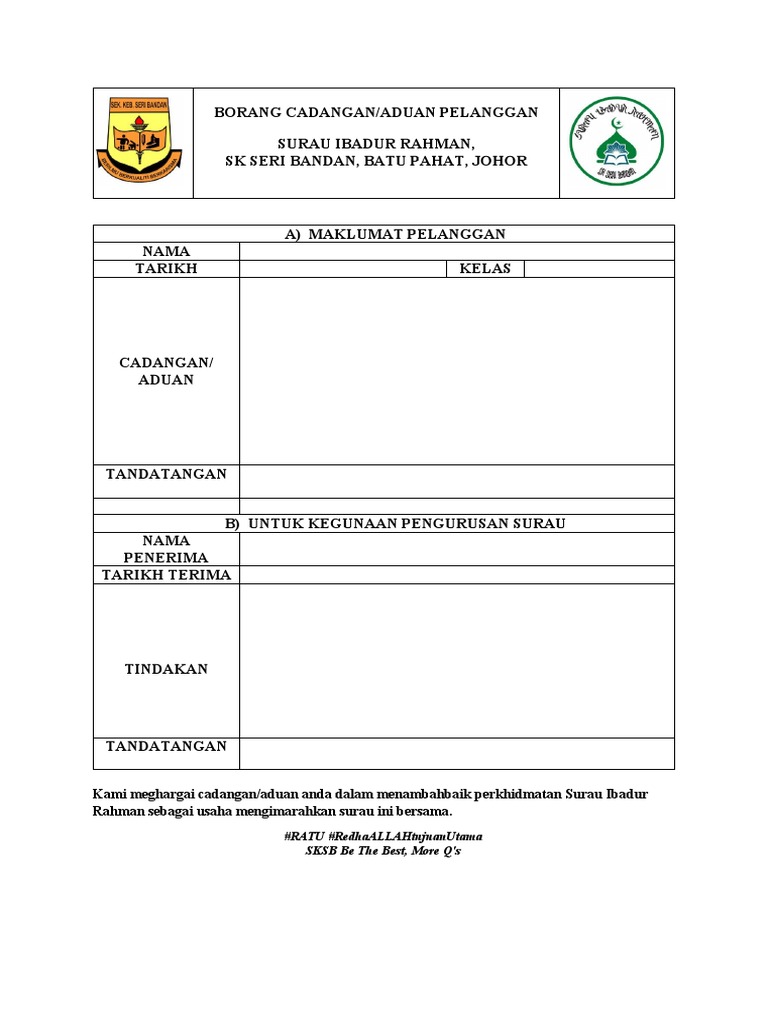 Borang Cadangan | PDF