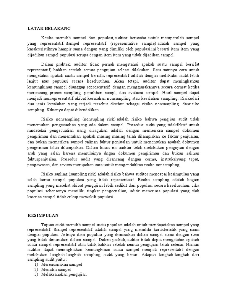 Latar Belakang Audit | PDF