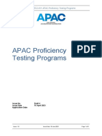 The Proficiency Testing Programmes by APAC