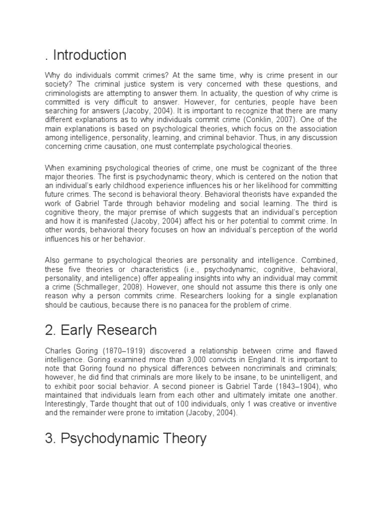 Psychological Theories of Crime | PDF | Science & Mathematics